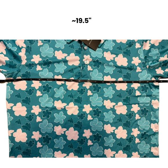 Shank It Golf Men’s Azalea Blue Polo Shirt NWT Size Small - Picture 3 of 4